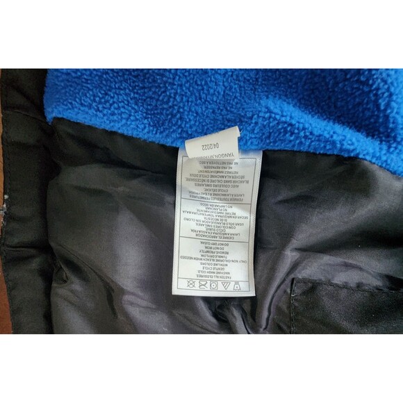 Minus Zero Boys Quilted Blue Black Puffer Jacket Coat Size S(8) - Picture 3 of 12